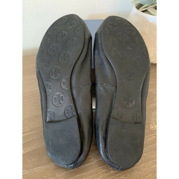 Tory Burch Minnie Travel Ballet Flats size 7 Logo designer leather slip on shoe - Picture 6 of 10